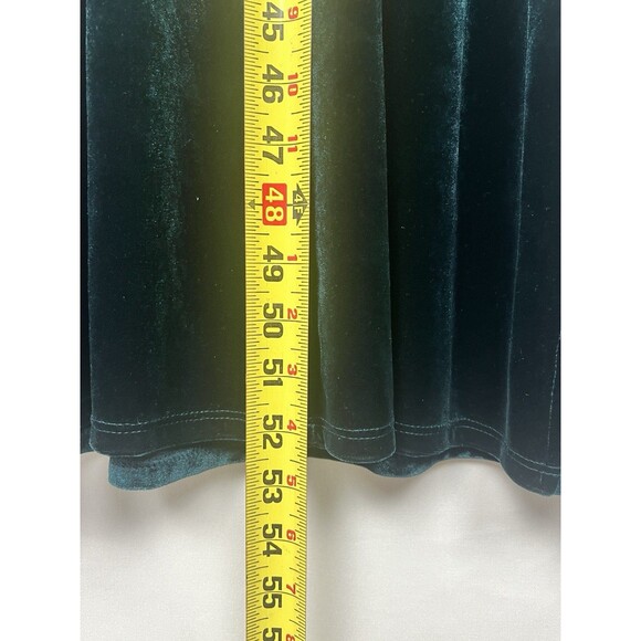 Vintage Forest Green Velvet Maxi Dress & Jacket Beaded Y2K Shoulder Pads USA 12 - Picture 15 of 16